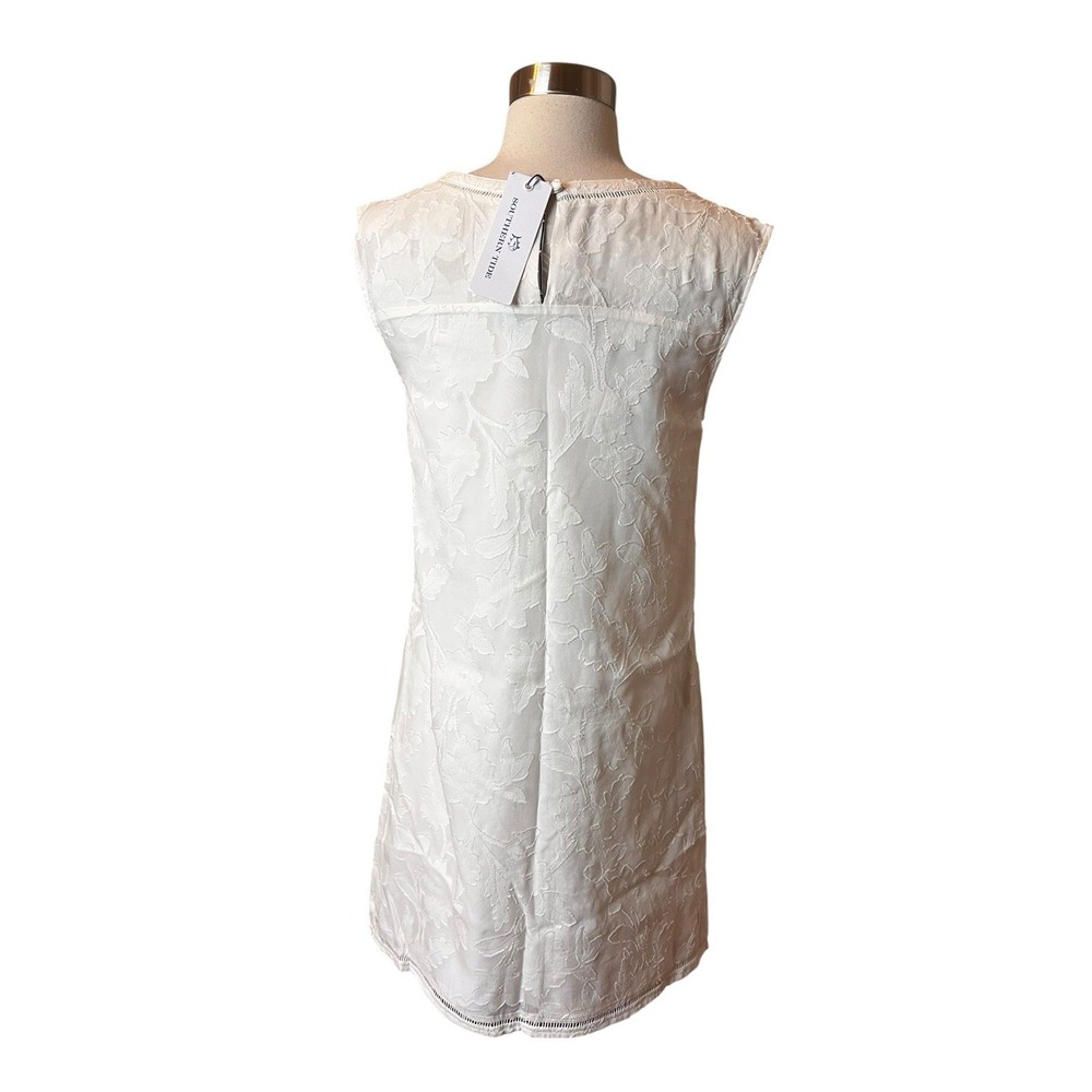 Southern Tide Cora Shift Dress Size 2 White Sand Silk Blend Coastal Textured - Picture 3 of 8